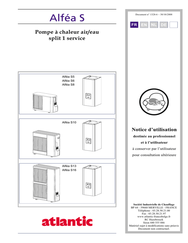 Pompe à Chaleur Atlantic Alféa Excellia Notice