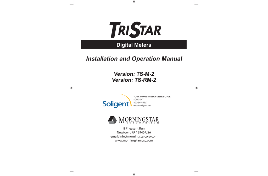 Morningstar TS-M-2 TriStar Digital Meter LCD RJ-11 Connectors