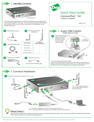 Quick Start Guide Connectport X4 Cellular And Wimax Models Manualzz