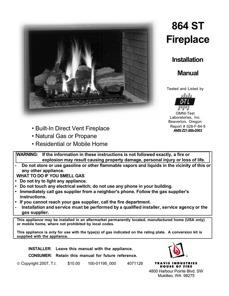 864 St Fireplace Hearthview Lopi Installation Manualzz