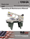 Wellsaw 1318 -SA Operating And Maintenance Manual