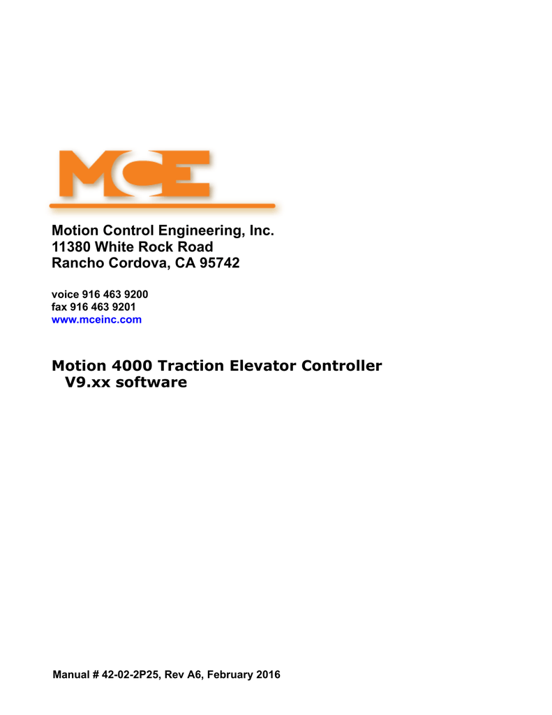 Motion 4000 Traction V9 42 02 Manualzz
