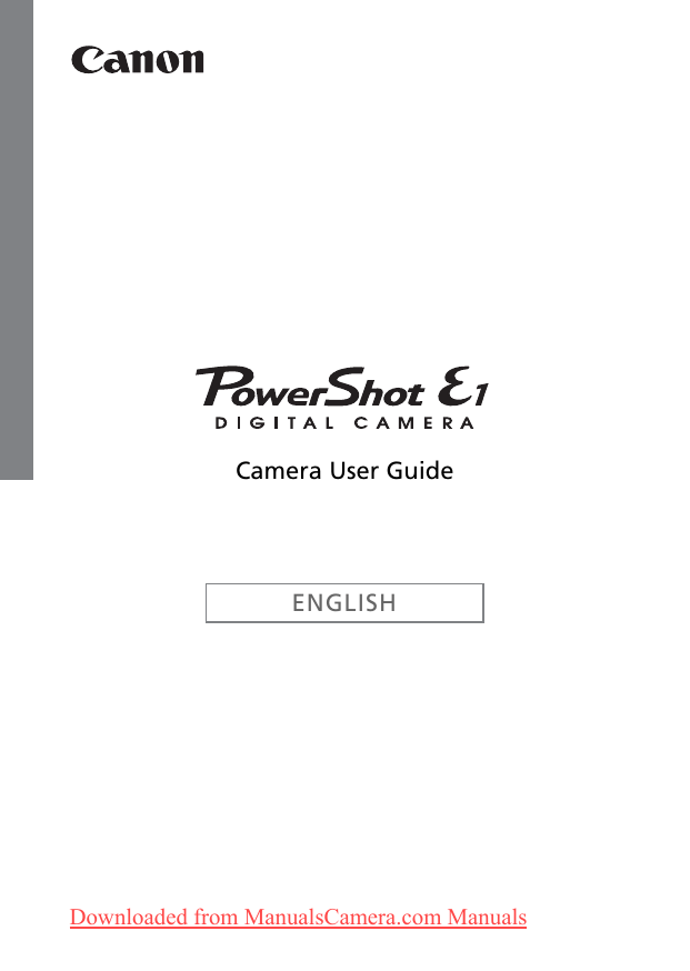 Canon PowerShot E1 Camera User Guide Manual Pdf Manualzz