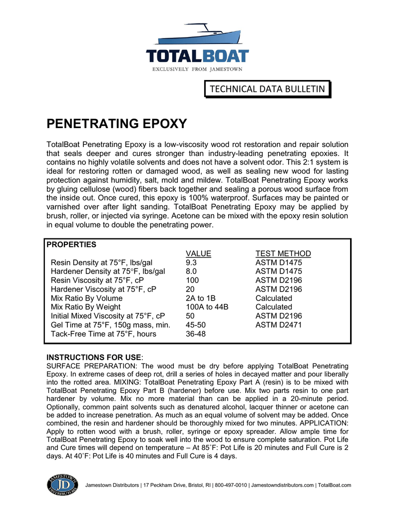 TotalBoat Epoxy Tech Data Sheet Manualzz