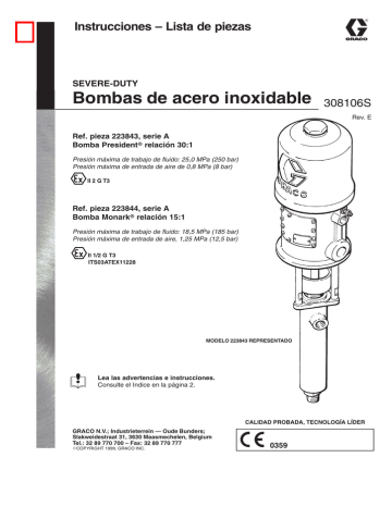 Graco 308106e , Bombas de acero inoxidable Owner's Manual | Manualzz