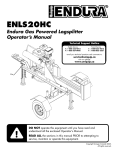 Endura ENLS20HC Log Splitter Operator's Manual