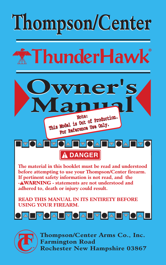 THOMPSON CENTER T/C Woods Muzzleloader RIFLE Gun Owners  MANUAL 