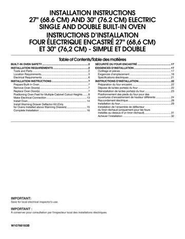 Jenn-Air JJW2427DS Installation Instructions Manual | Manualzz