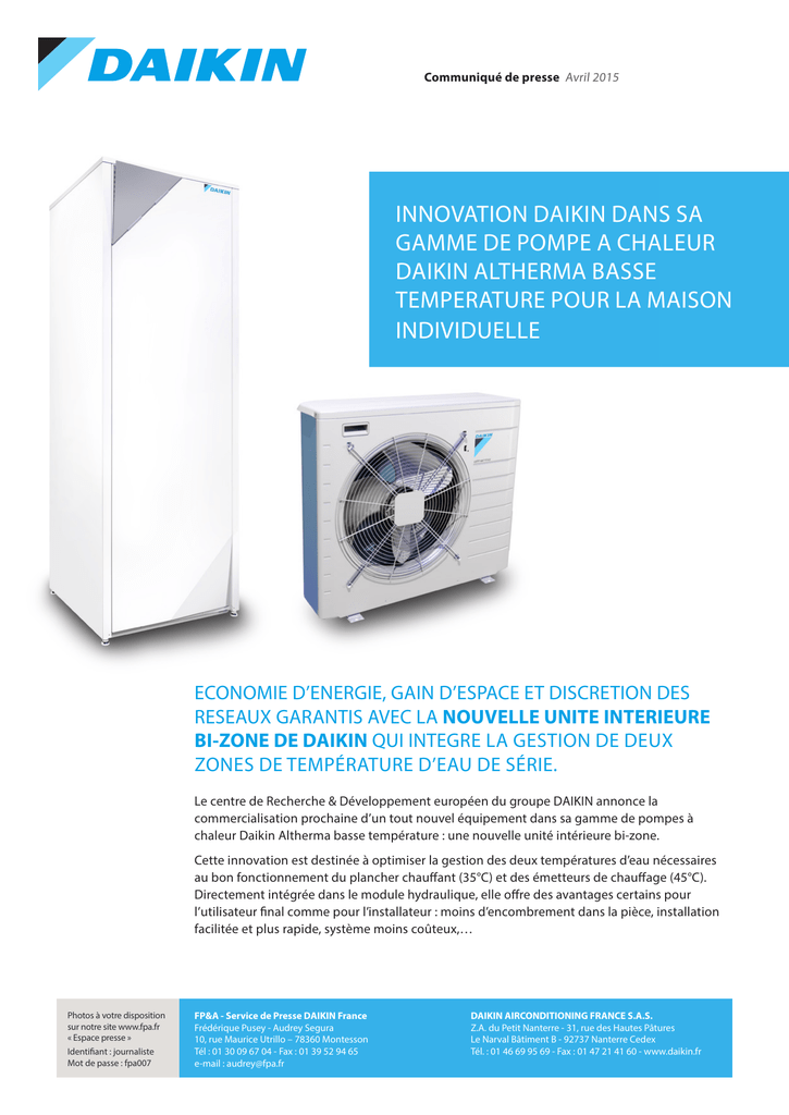 Mode D Emploi Pompe A Chaleur Daikin Altherma