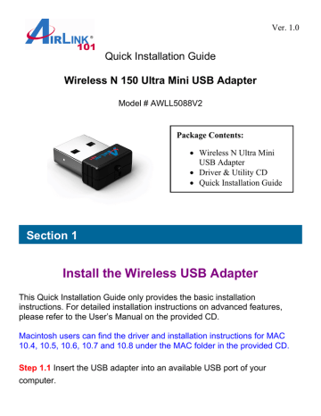 airlink101 wireless pci adapter