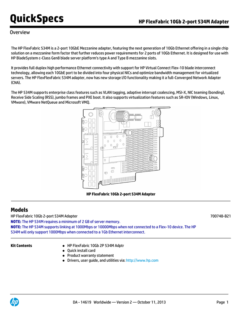 hp flex-10 10gb 2-port 530flb adapter driver