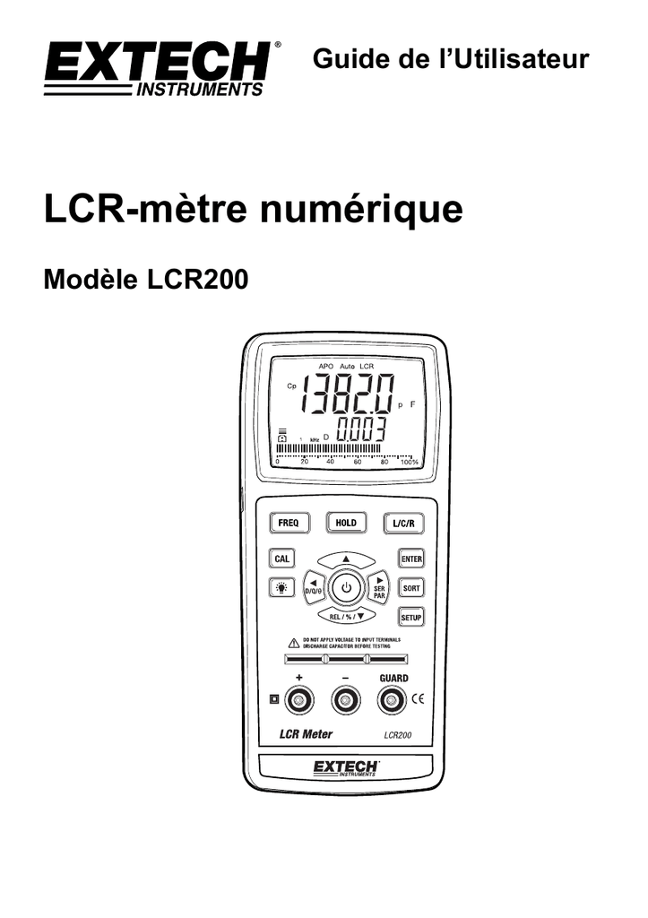 Extech LCR200 LCR-m/ètre pour composants passifs