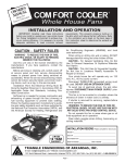 COMFORT COOLER Whole House Fans Installation and Operation Manual