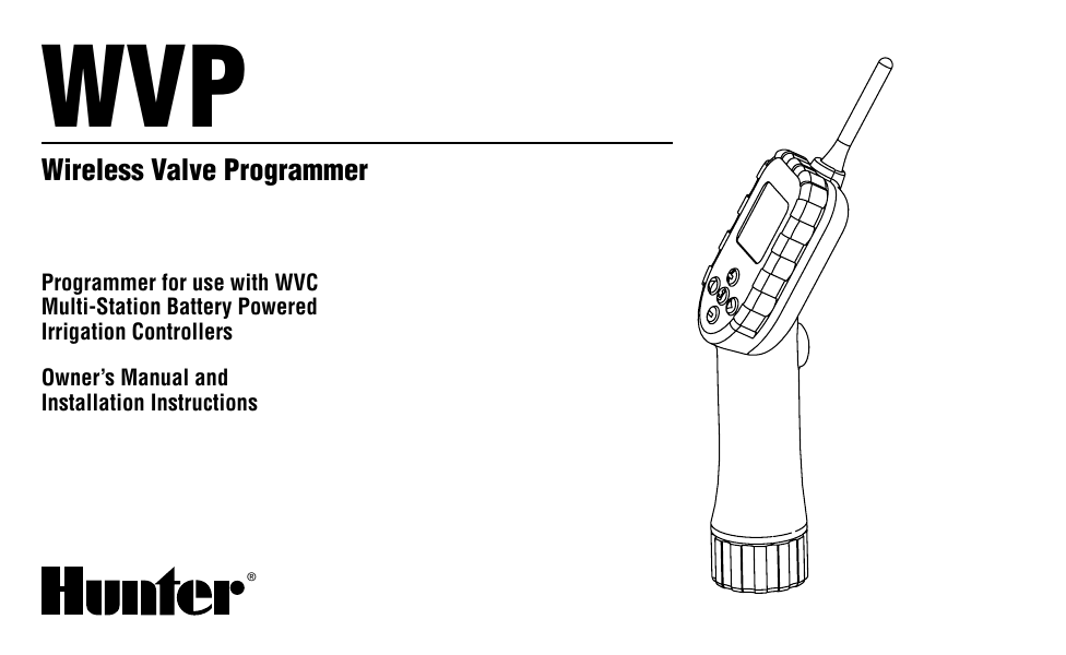 Hunter WVP Wireless Valve Programmer Manualzz