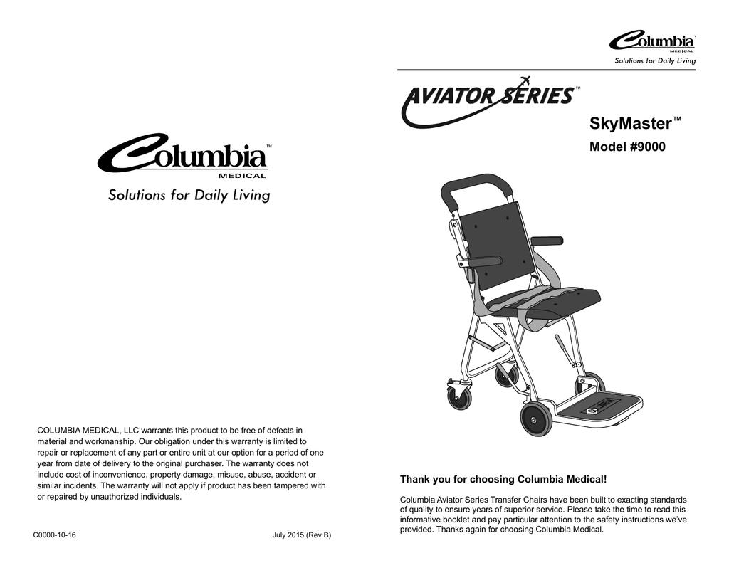 Skymaster Aisle Transfer Chair Instruction Manual Manualzz Com