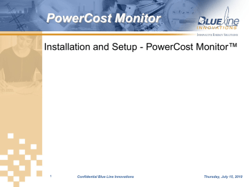 Blueline Innovations Powercost Monitor BLI-28000 Compatibility Presentation | Manualzz