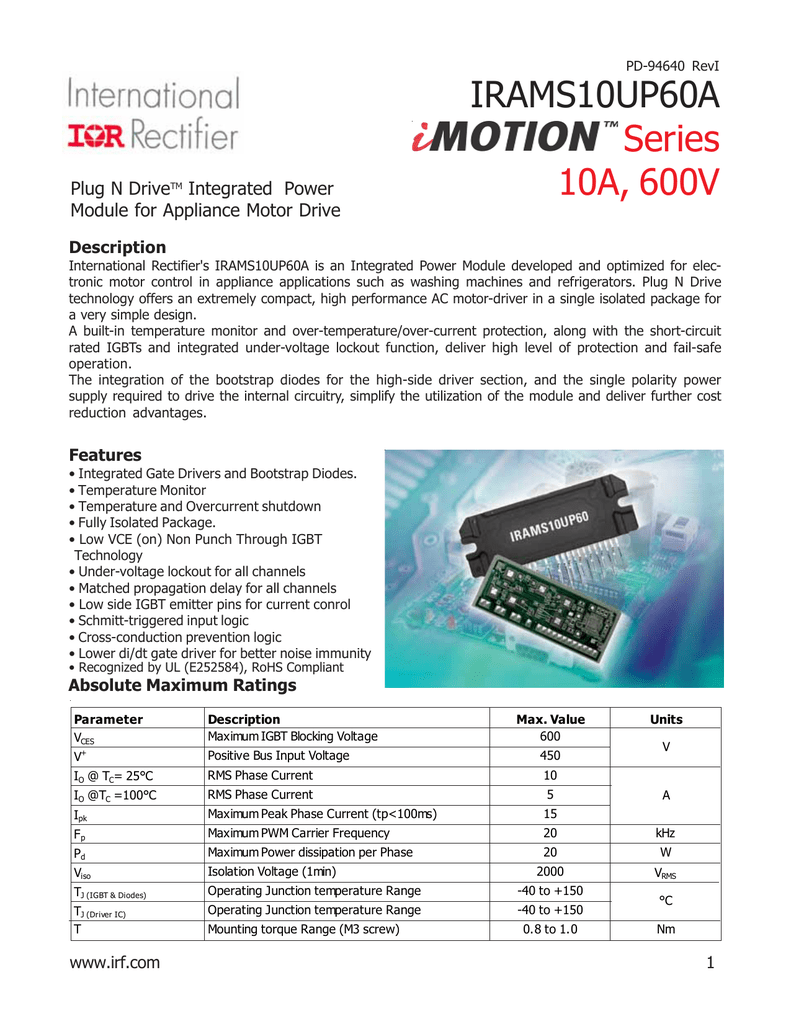 New In Box IR IRAMS10UP60C-2 IGBT Module 