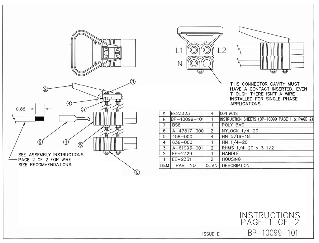 Anderson Connector BP10099 Instruction Sheet & Where Used Manualzz