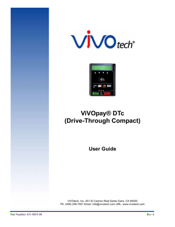 ViVOtech ViVOpay DTc Contactless Credit Card Device User Guide | Manualzz