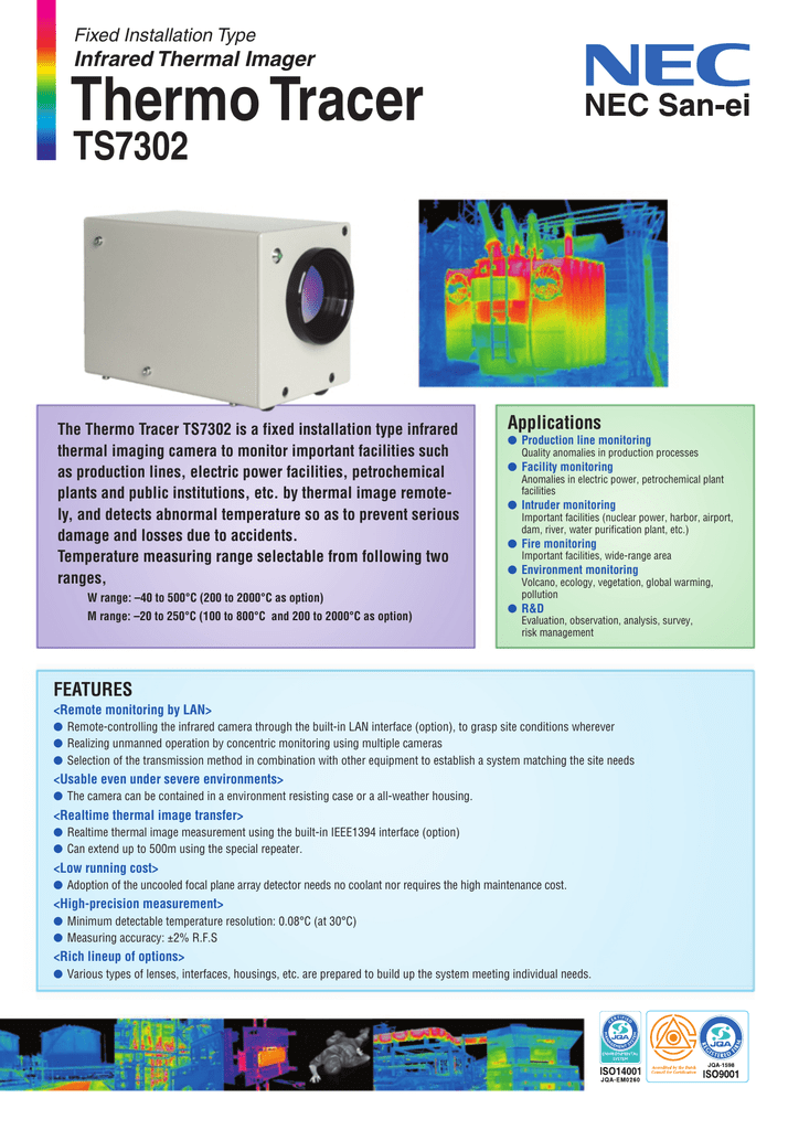 MIKRON TS7302 Thermo Tracer Infrared Camera Spec Sheet Manualzz