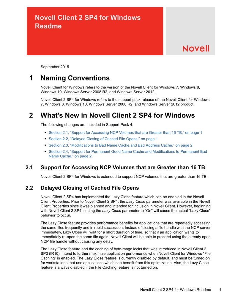 uninstall novell client for windows