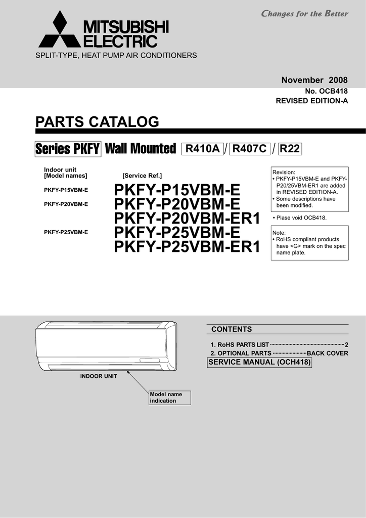 Mitsubishi Electric Pkfy P40vbm E Manuals Manualslib