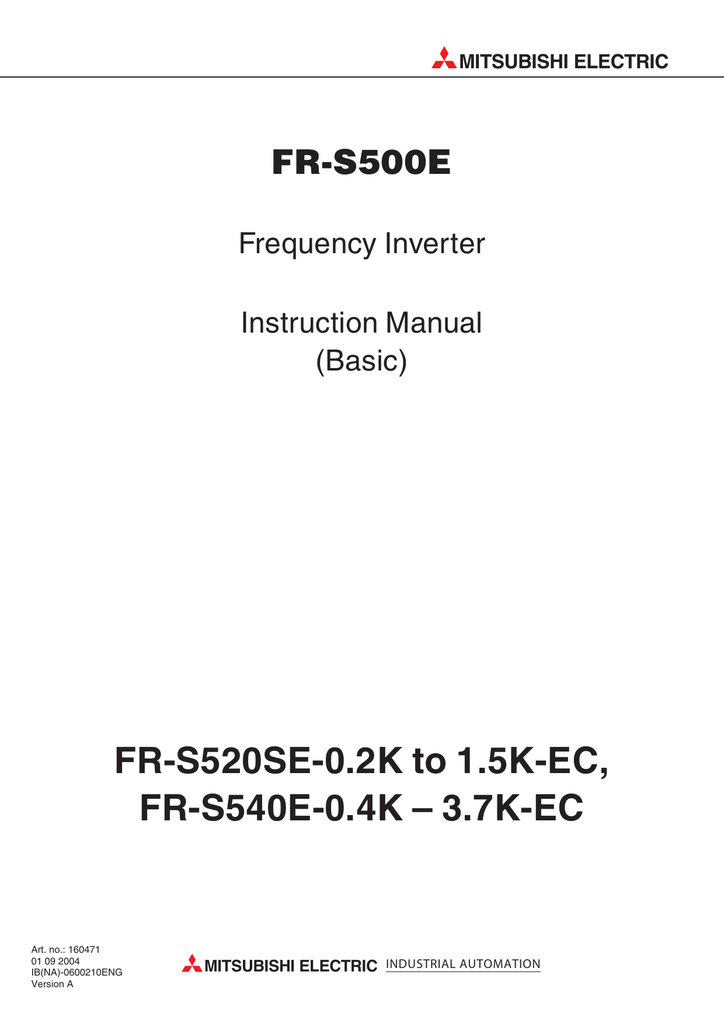 FR-S500E Instruction Manual (Basic) | Manualzz