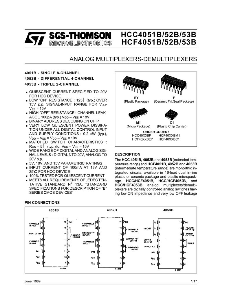 Микросхема hcf4053 схема включения