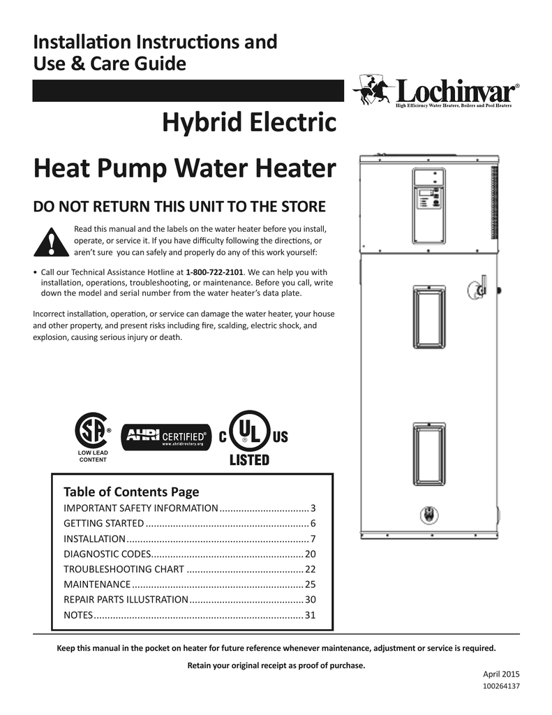 Heat Pump Electric Installation Instructions | Manualzz