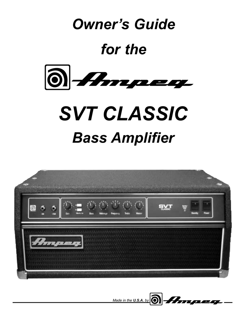 Ampeg Svt Tube Chart