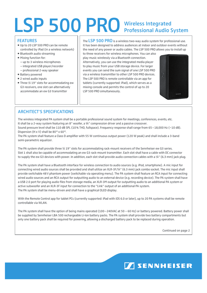 LSP 500 PRO Wireless Integrated 