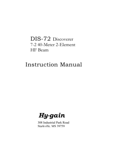 Hygain DIS-72 HF BEAM, DISCOVERER 40M, 2 ELEMENTS, 2 BOXES Product Manual | Manualzz