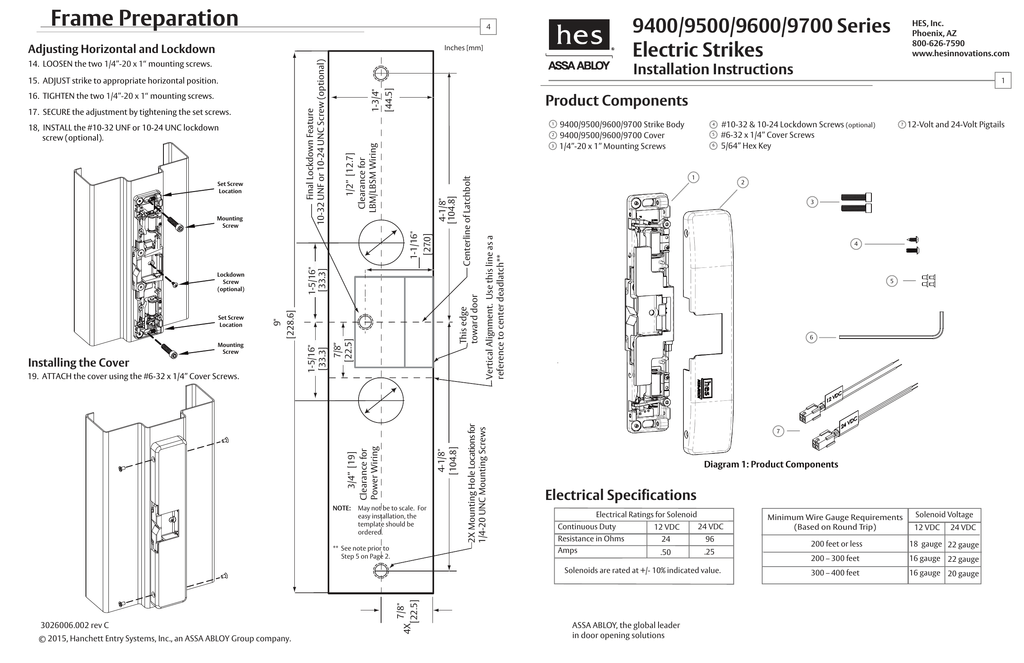 [6+] Hes 9400 Electric Strike Wiring Diagram, 9400 9500 9600 9700