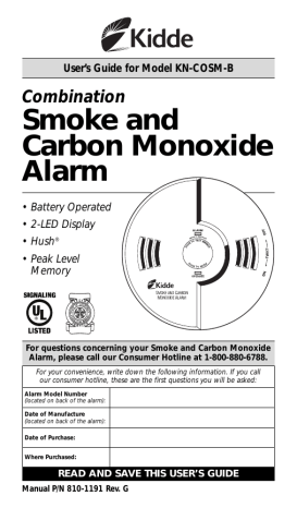 Kidde | KN-COSM-B | User Manual | Installation And User Guide | Manualzz