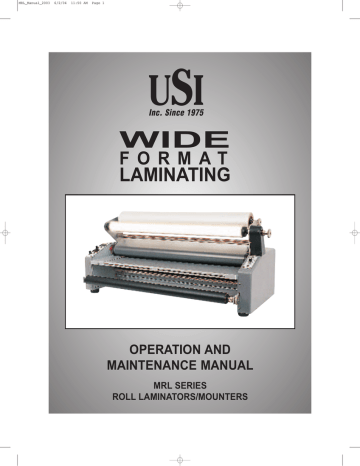 Mrl 42 Inch Roll Laminator Product Manual Manualzz