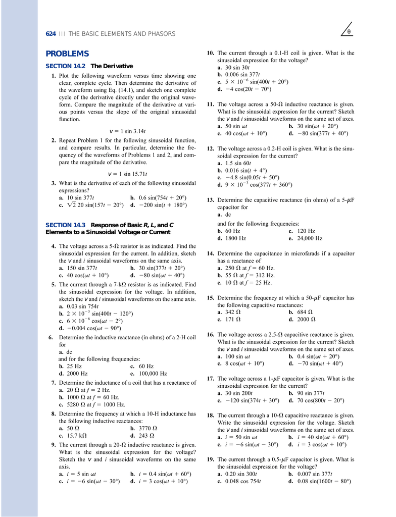 Reactances Phasors Problems Manualzz