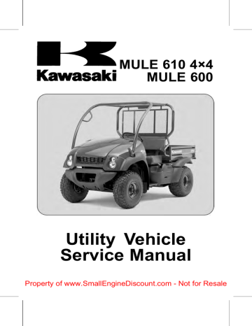 Kawasaki MULE 610 4X4 - DATASHEET 2011 Service manual | Manualzz