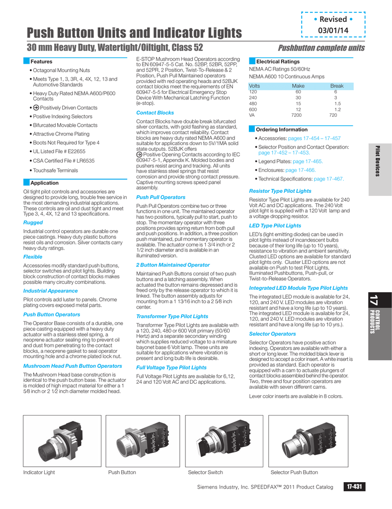 Siemens 52ABT Heavy Duty Maintained Toggle Operator
