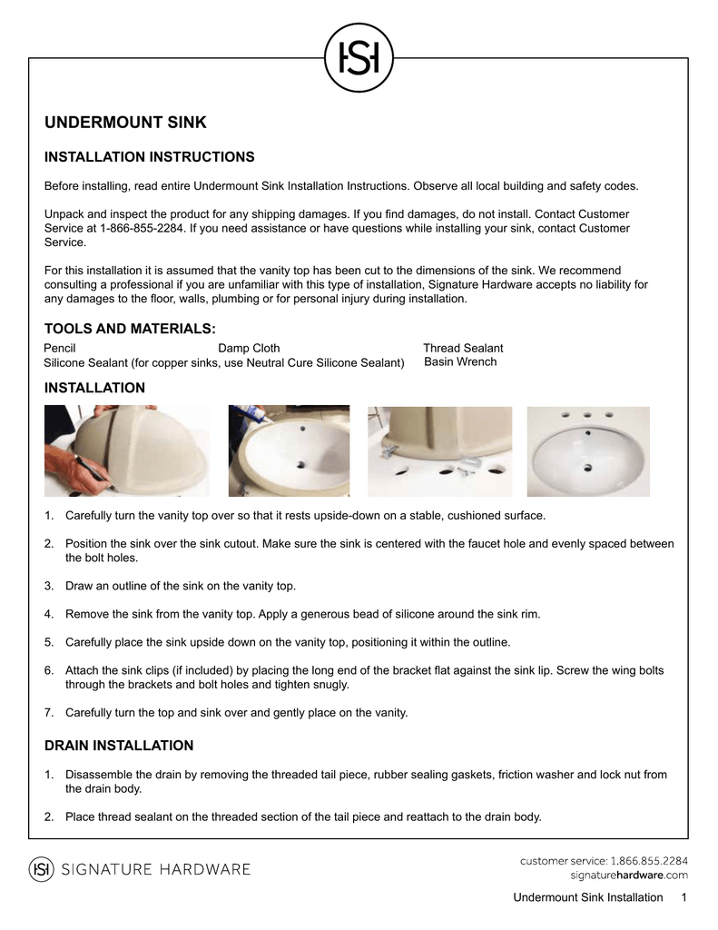 Undermount Sink Installation Instructions Manualzz