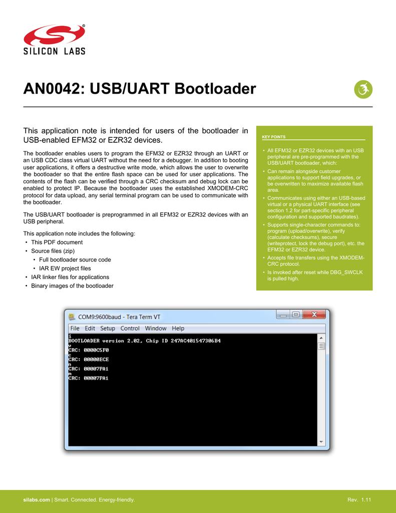 Efm32 usb cdc serial port device