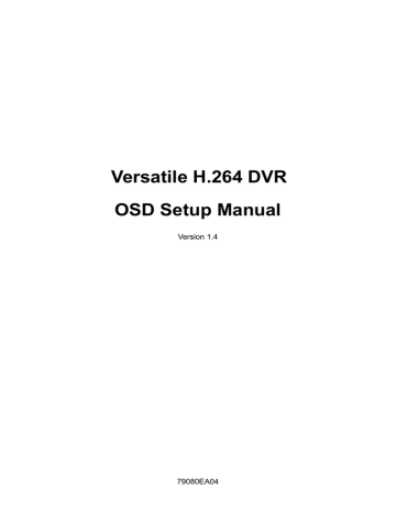 Seco-Larm Enforcer DR-1 Series H.264 Network DVR OSD Setup Manual () | Manualzz