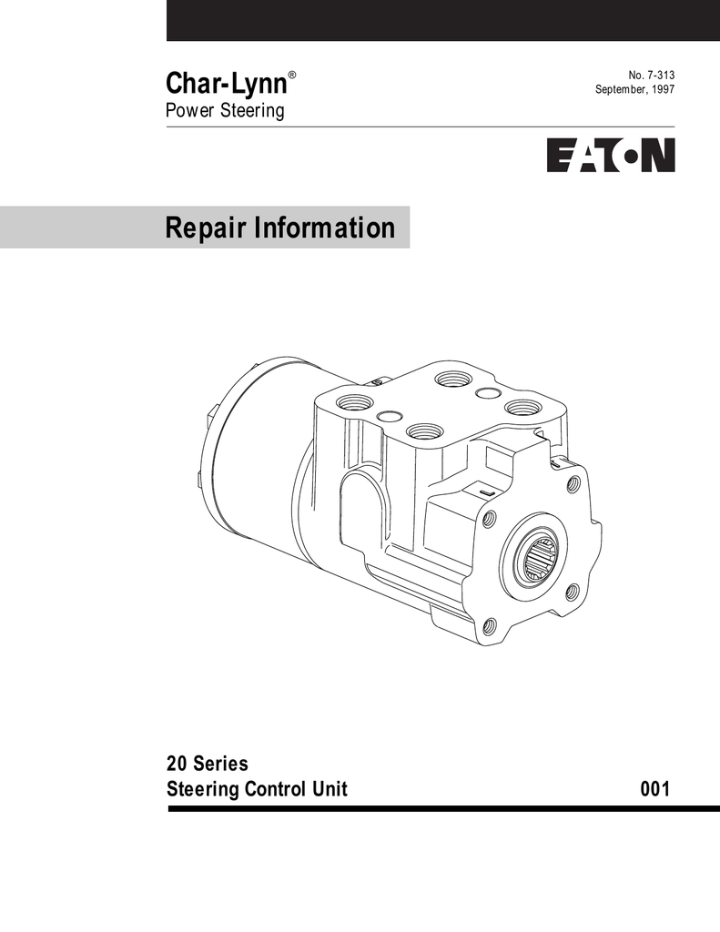 Char-Lynn Repair Information 20 Series Steering Control Unit | Manualzz