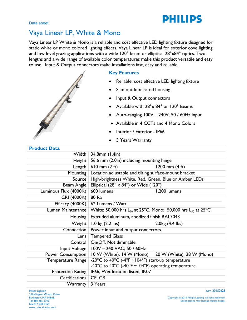 Vaya Linear Lp White Mono Ce Data Sheet Manualzz Vaya Linear Lp White Mono Ce Data Sheet Manualzz