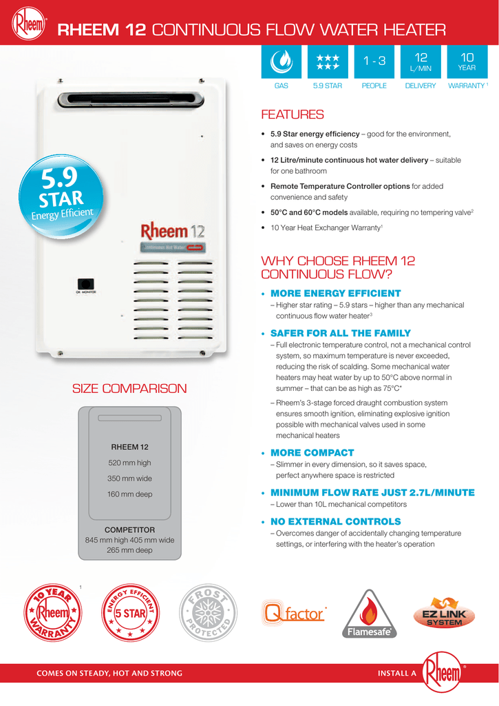 RHEEM 12 FEATURES | Manualzz