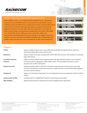 Datasheet RAX711-R | Manualzz