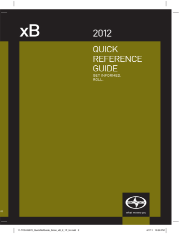 xB 2012 Quick RefeRence | Manualzz