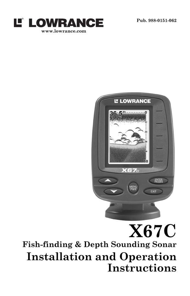 Lowrance X67C Installation And Operation Instructions Manual Manualzz