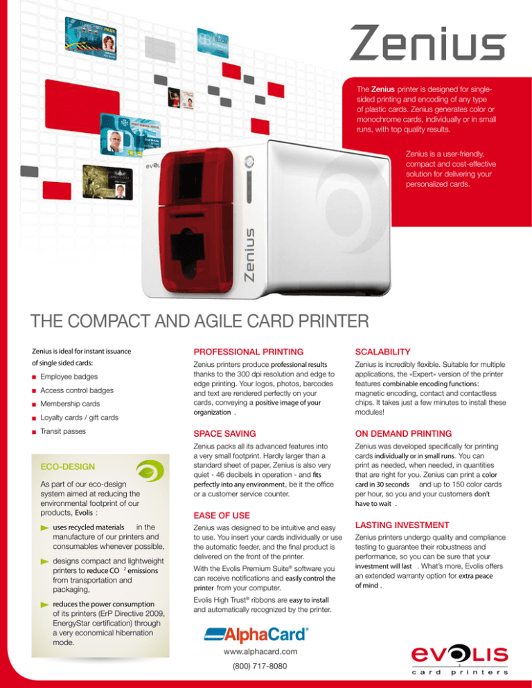 evolis zenius printer driver