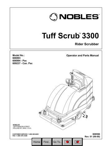 Nobles Tuff Scrub 3300 Operator And Parts Manual | Manualzz