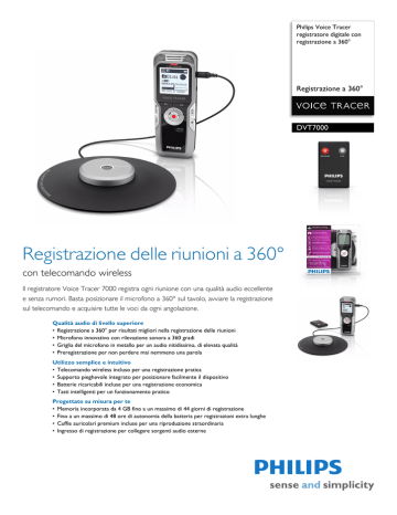 Registrazione delle riunioni a 360° con telecomando wireless Registrazione a 360° DVT7000 | Manualzz